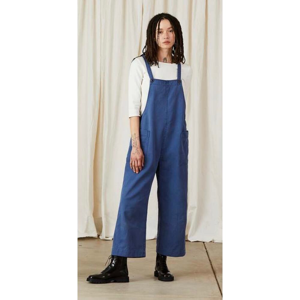 ALI GOLDEN Women's Overall Jumper in Faded Indigo Sz Small, oversized